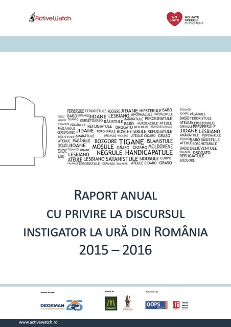 Raport anual cu privire la discursul instigator la ura 2015 2016(1)